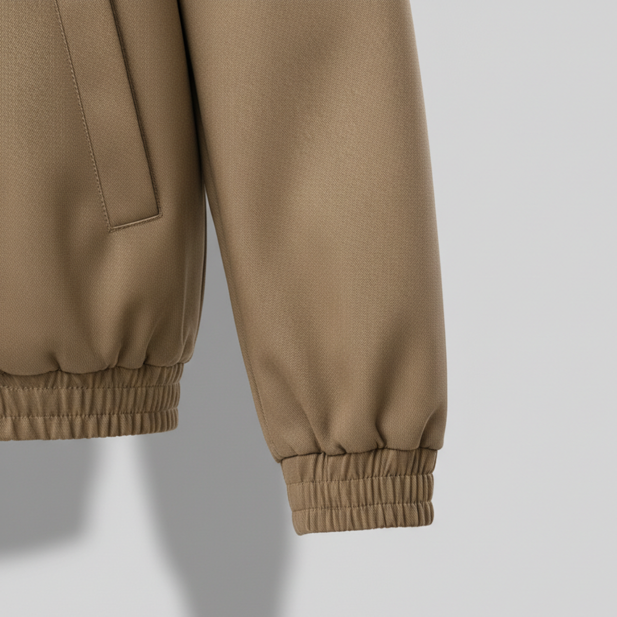 Men's Bomber Jacket Structured Collar Elastic Cuffs Panel 4