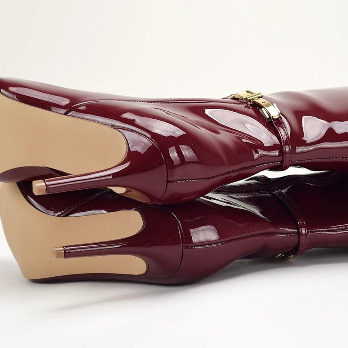Women's Buckle Boots Pointed Toe Stiletto Heel Ankle Shoes 5