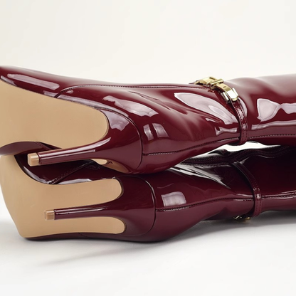 Women's Buckle Boots Pointed Toe Stiletto Heel Ankle Shoes 5