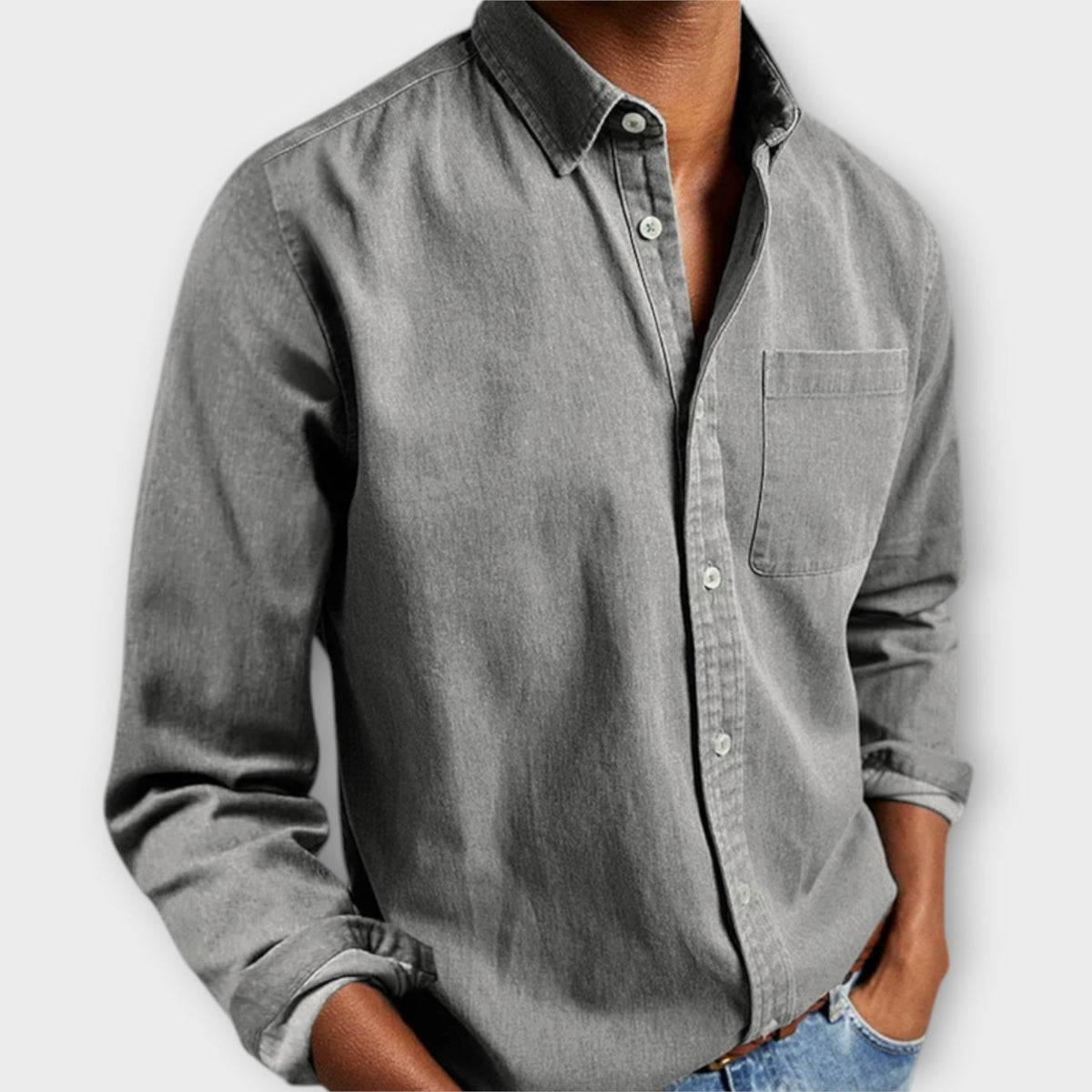 Men's Dress Shirt | Button-Front & Chest Pocket 4