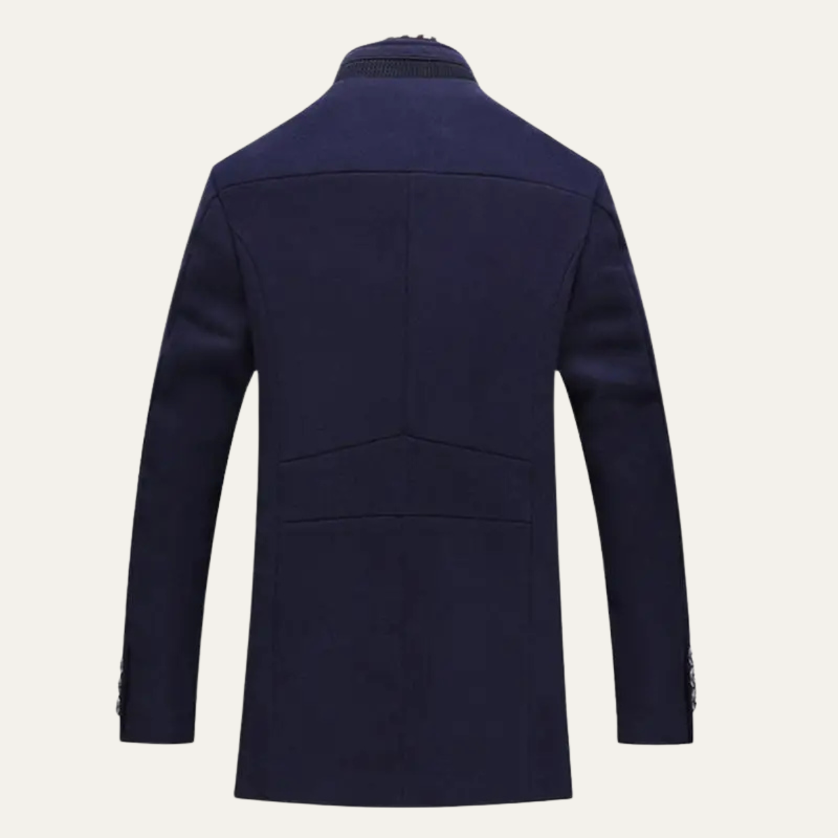 Men's Smart Casual Wool Trench Coat with Stand Collar
