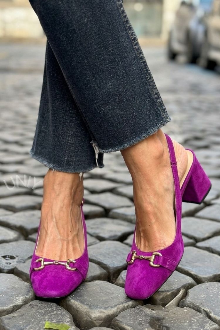 Women's Slingback Heels | Pointed Toe & Block Heel 5