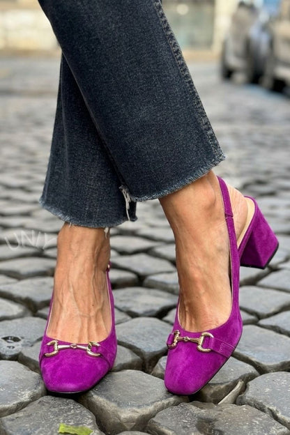 Women's Slingback Heels | Pointed Toe & Block Heel 5