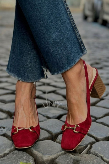 Women's Slingback Heels | Pointed Toe & Block Heel 6