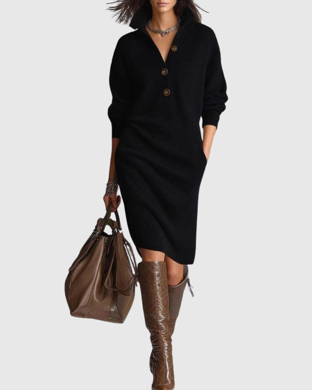 Women's Knit Midi Dress | Warm & Elegant 1