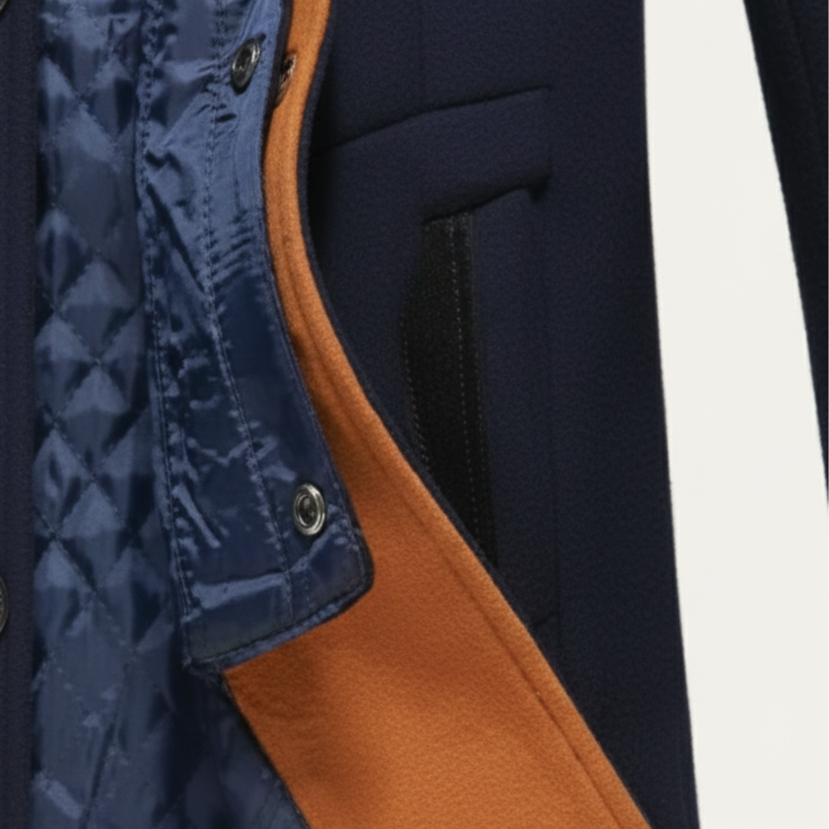 Men's Smart Casual Wool Trench Coat with Stand Collar