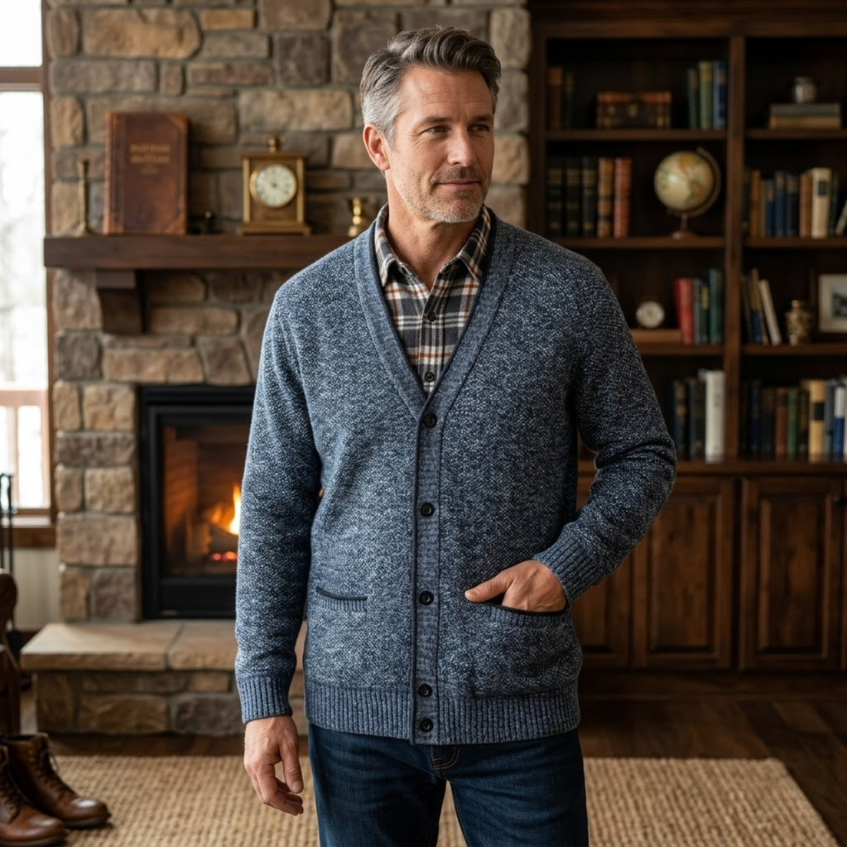 Men's Knit Cardigan | Classic Button Style 2