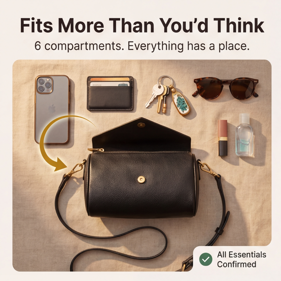 Women's Crossbody Bag | 6 Compartments & Lightweight Comfort 6
