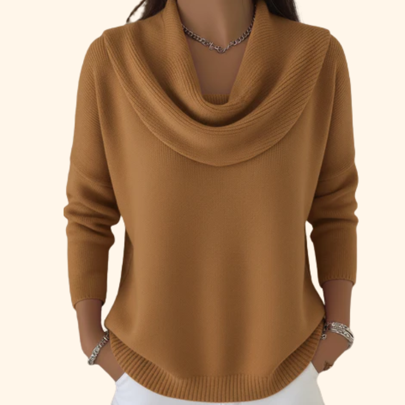 Women's Jumper | Draped Collar & Relaxed Fit 2