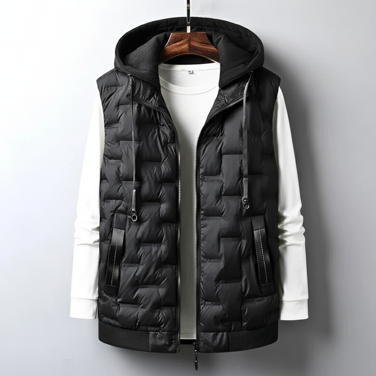 Men's Hooded Vest Insulated Windproof Padded Gilet 1