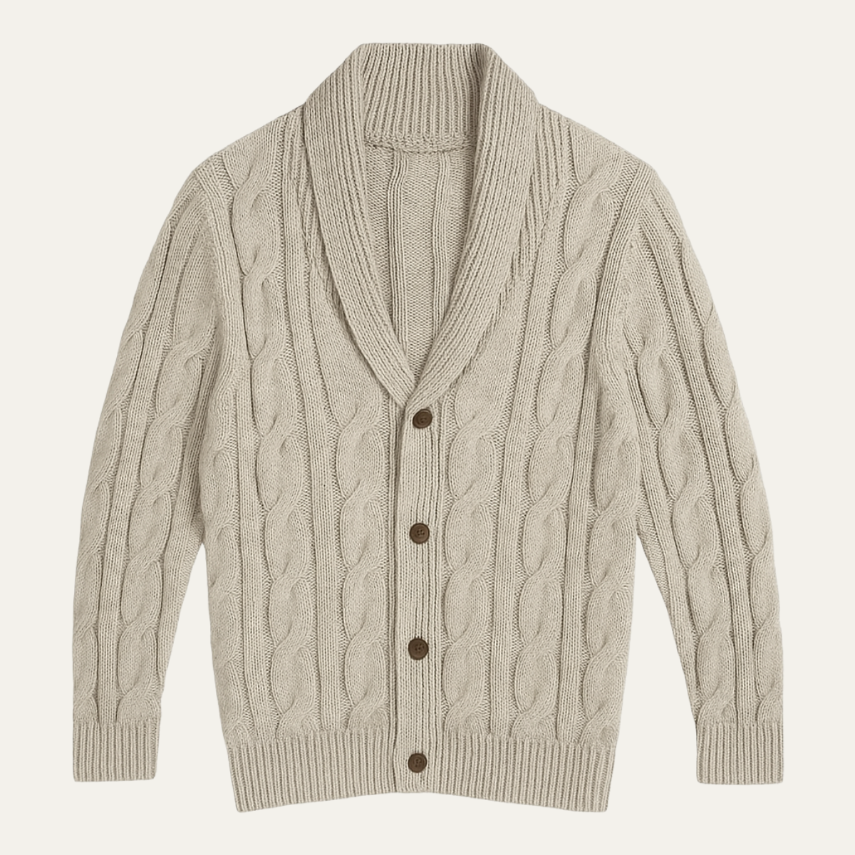 Men's Knit Cardigan | Cable Geometric Pattern 1