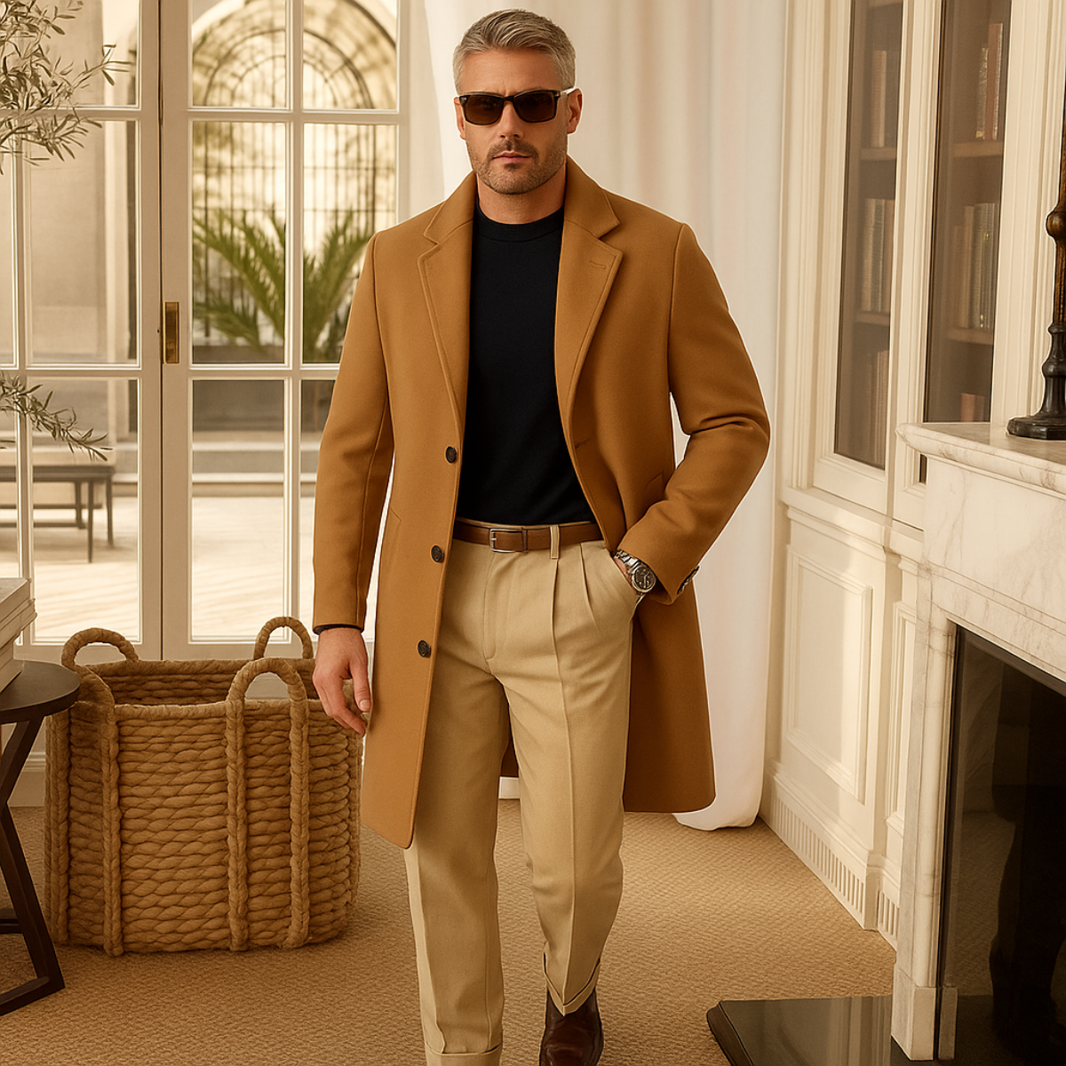 Men's Mid Length Coat | Tailored Fit & Warm 15