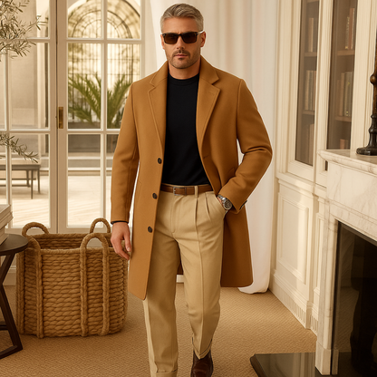Men's Mid Length Coat | Tailored Fit & Warm 15