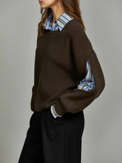 Women's Knit Jumper | Layered Crew Neck Warmth 2