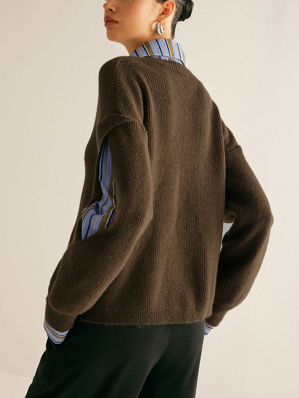 Women's Knit Jumper | Layered Crew Neck Warmth 4