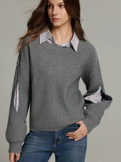 Women's Knit Jumper | Layered Crew Neck Warmth 6