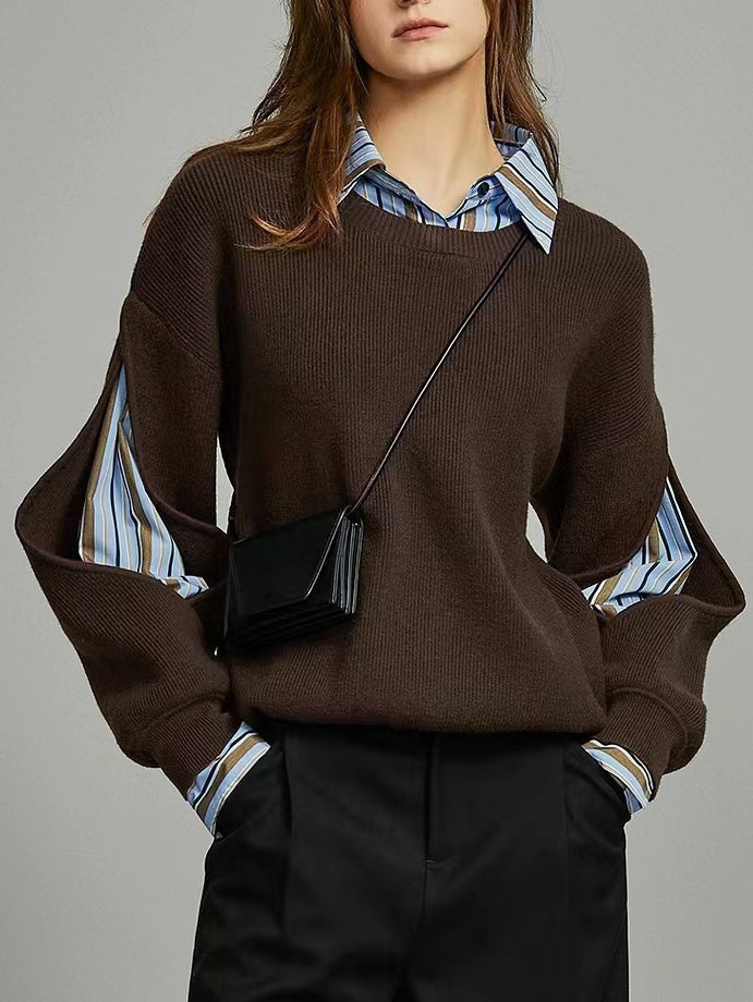 Women's Knit Jumper | Layered Crew Neck Warmth 1