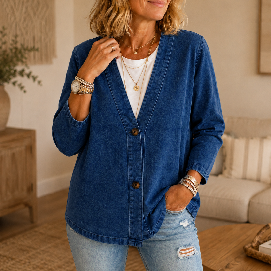 Women's Cardigan | Collarless & Soft Comfort 15