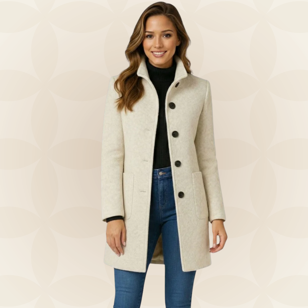 Women's Mid-Length Coat | Tailored Fit & Classic Lapel Collar 5