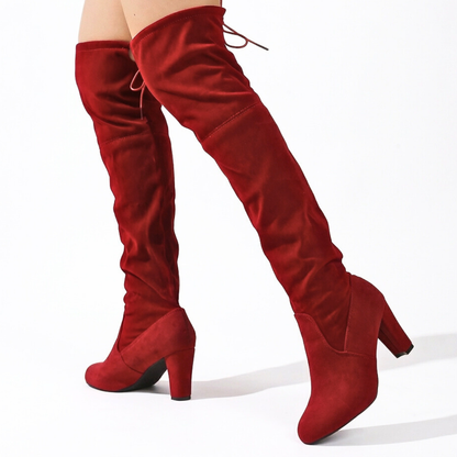Women's Thigh High Boots Over Knee Lifted Heel Soft Feel 2