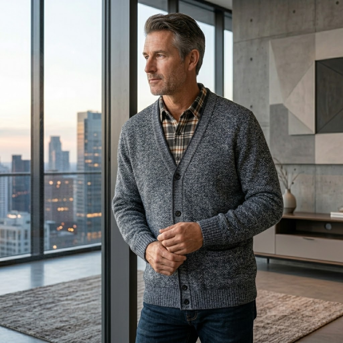Men's Knit Cardigan | Classic Button Style 4
