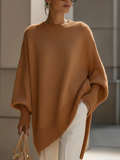 Women's Knit Sweater | Oversized Asymmetrical Hem 8