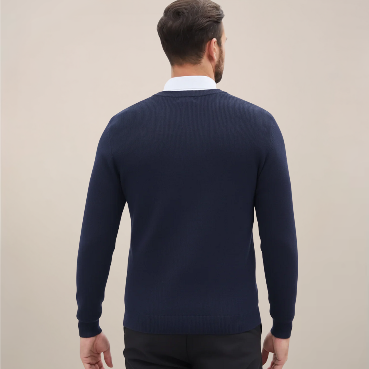 Men's Classic V-Neck Knit Sweater for Fall & Winter