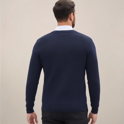 Men's Classic V-Neck Knit Sweater for Fall & Winter