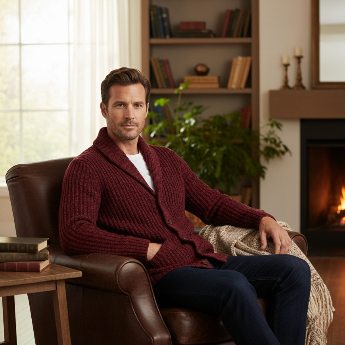 Men's Chunky Knit Cardigan | Shawl Collar & Warm 11