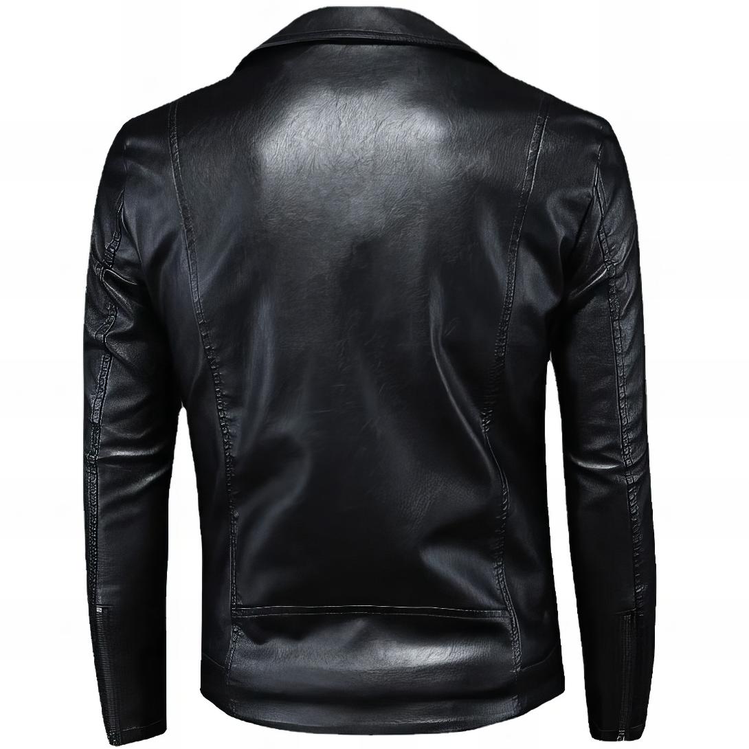 Men's Biker Jacket | Asymmetrical Zip & Sharp Lapel 2