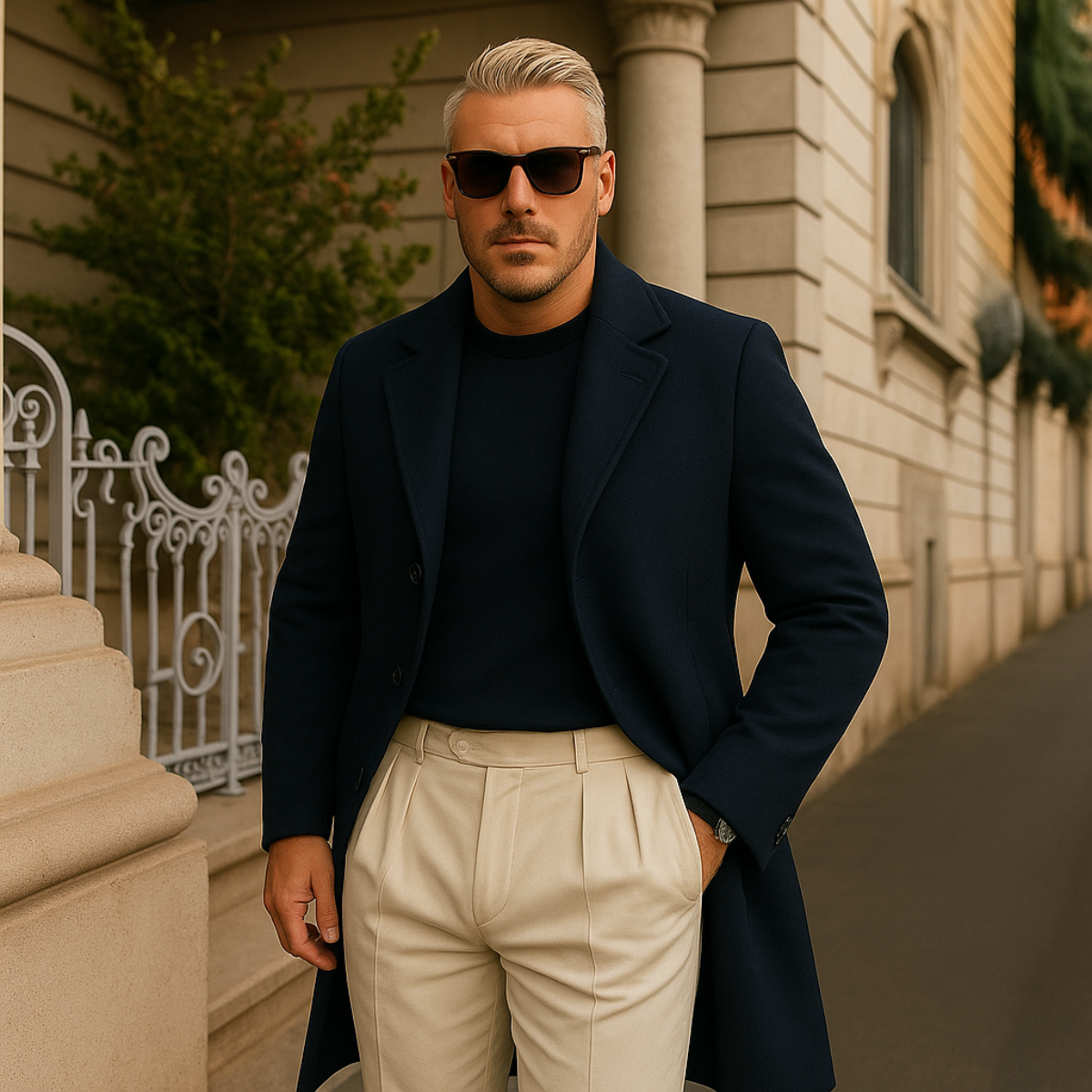 Men's Mid Length Coat | Tailored Fit & Warm 16