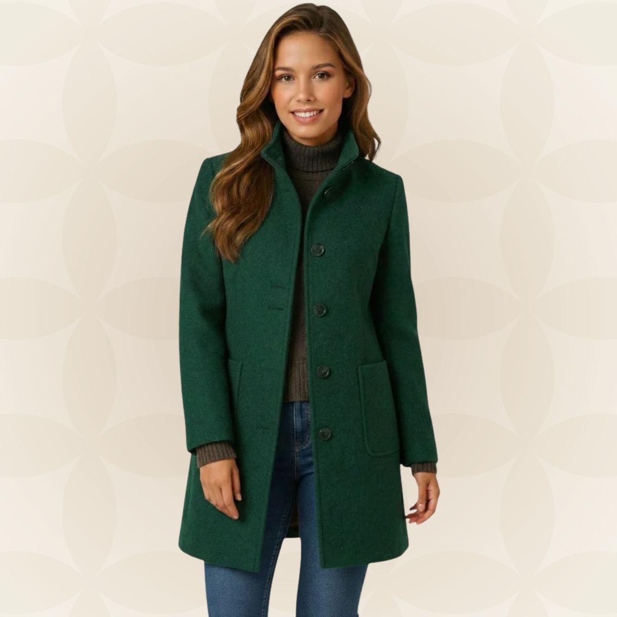 Women's Mid-Length Coat | Tailored Fit & Classic Lapel Collar 7