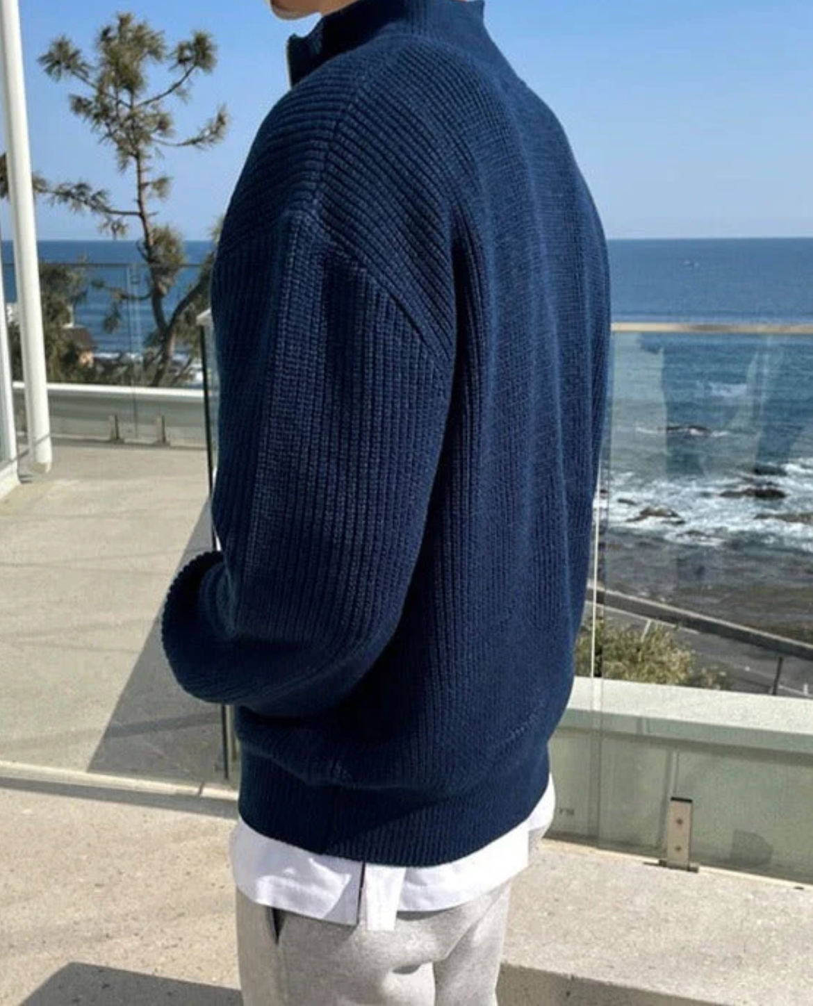 Men's Mock Neck Sweater | Quarter Zip Comfort 3