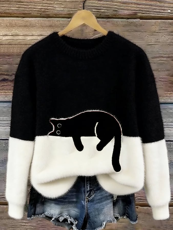 Women's Cat Graphic Sweater | Soft & Comfortable 3