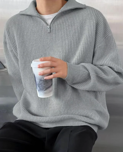 Men's Mock Neck Sweater | Quarter Zip Comfort 6