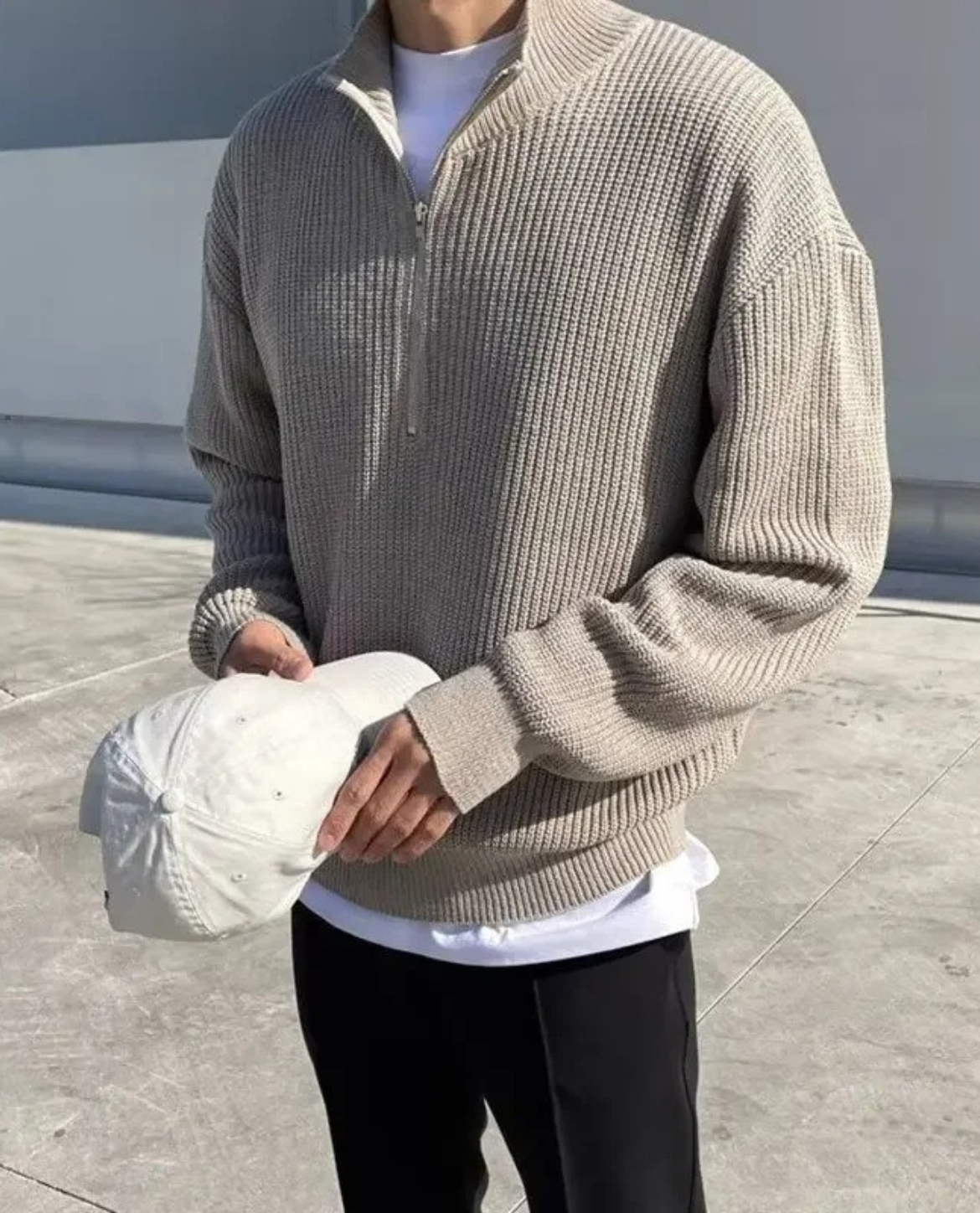 Men's Mock Neck Sweater | Quarter Zip Comfort 5