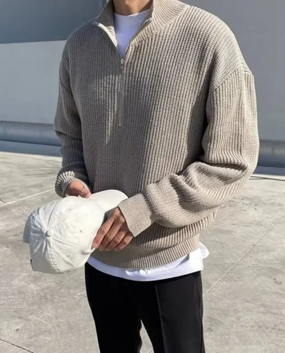 Men's Mock Neck Sweater | Quarter Zip Comfort 5