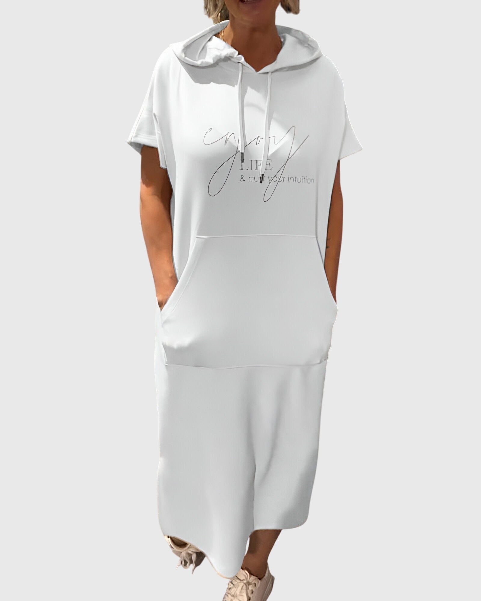 Chic Cotton Hoodie Dress for Everyday Wear