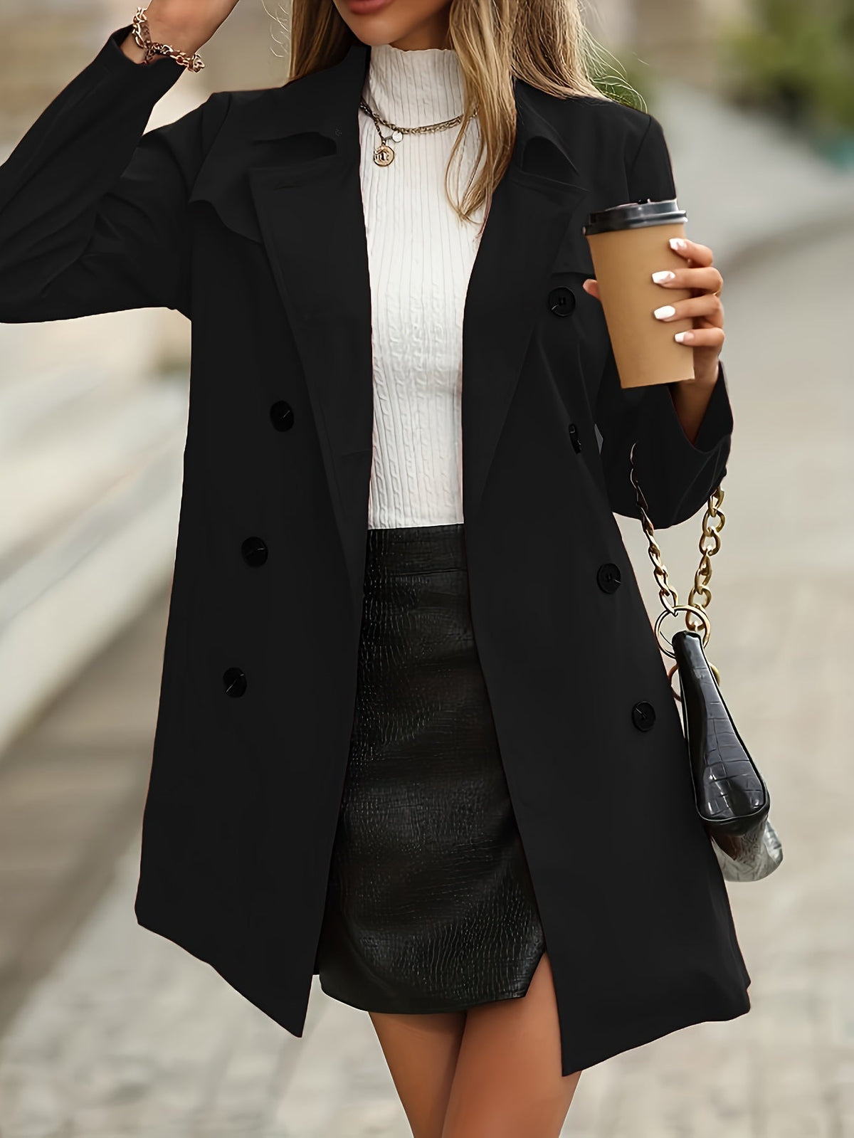Women's Trench Coat | Belted & Double-Breasted Design 6