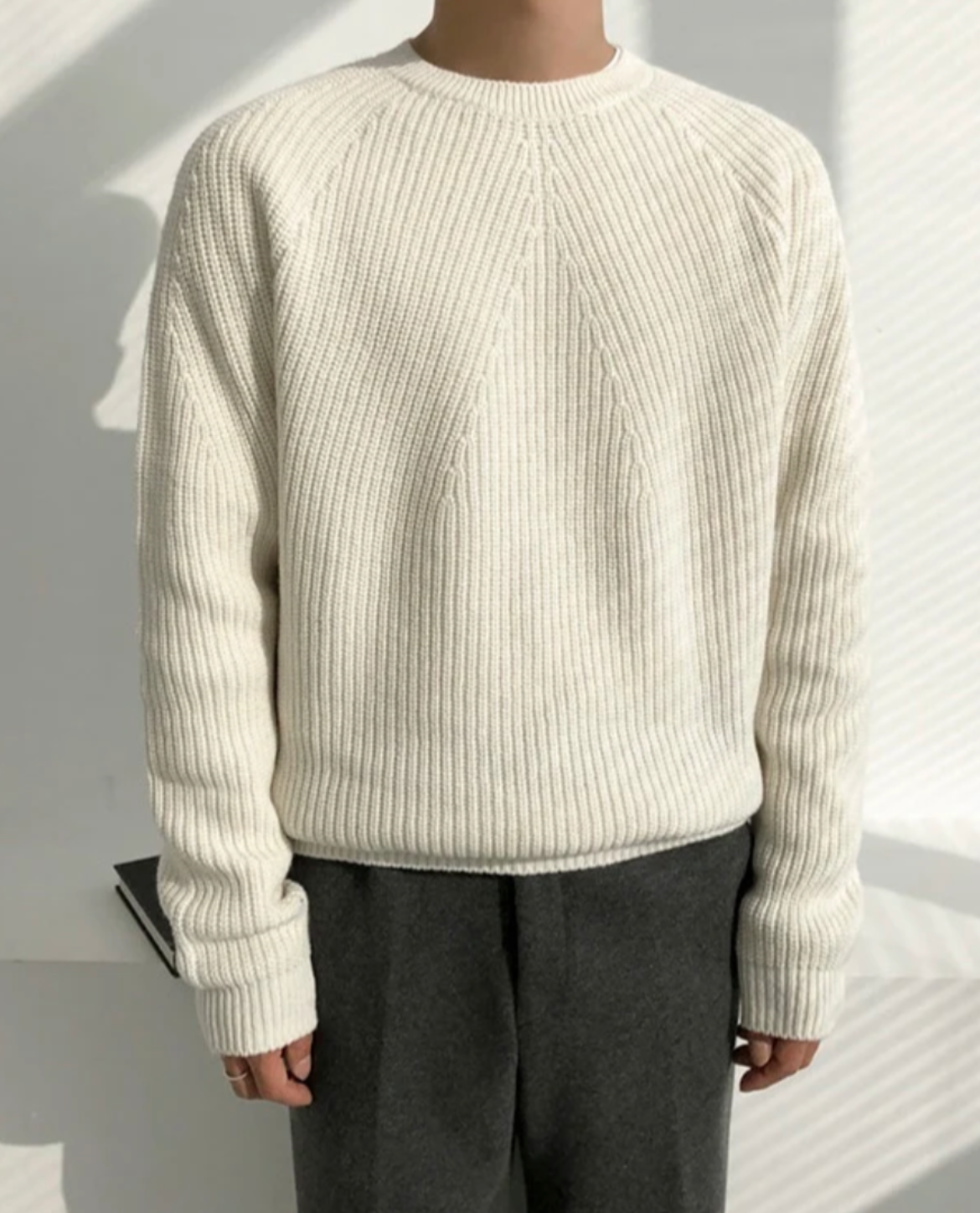 Women's Ribbed Sweater | Crew Neck Knit 2