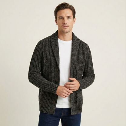 Men's Chunky Knit Cardigan | Shawl Collar & Warm 10