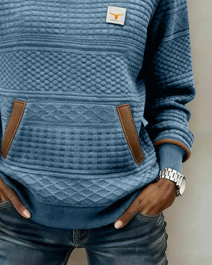 Women's Color Block Sweatshirt | Round Neck & Pocket Detail 9