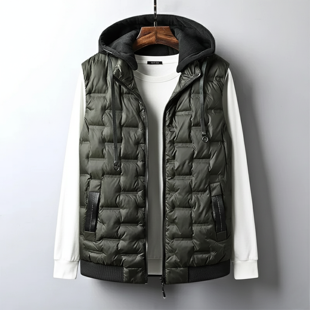 Men's Hooded Vest Insulated Windproof Padded Gilet 3