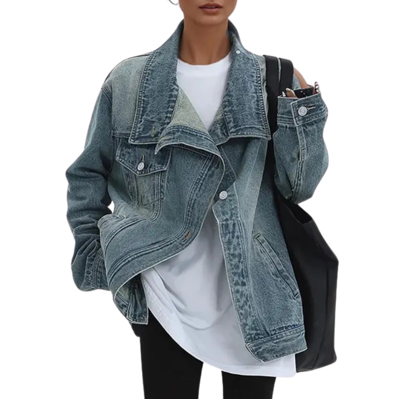 Women's Asymmetric Button Jacket | Oversized & Warm 3