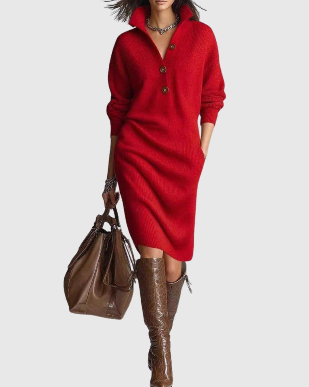 Women's Knit Midi Dress | Warm & Elegant 3