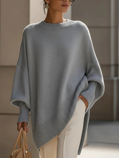 Women's Knit Sweater | Oversized Asymmetrical Hem 9