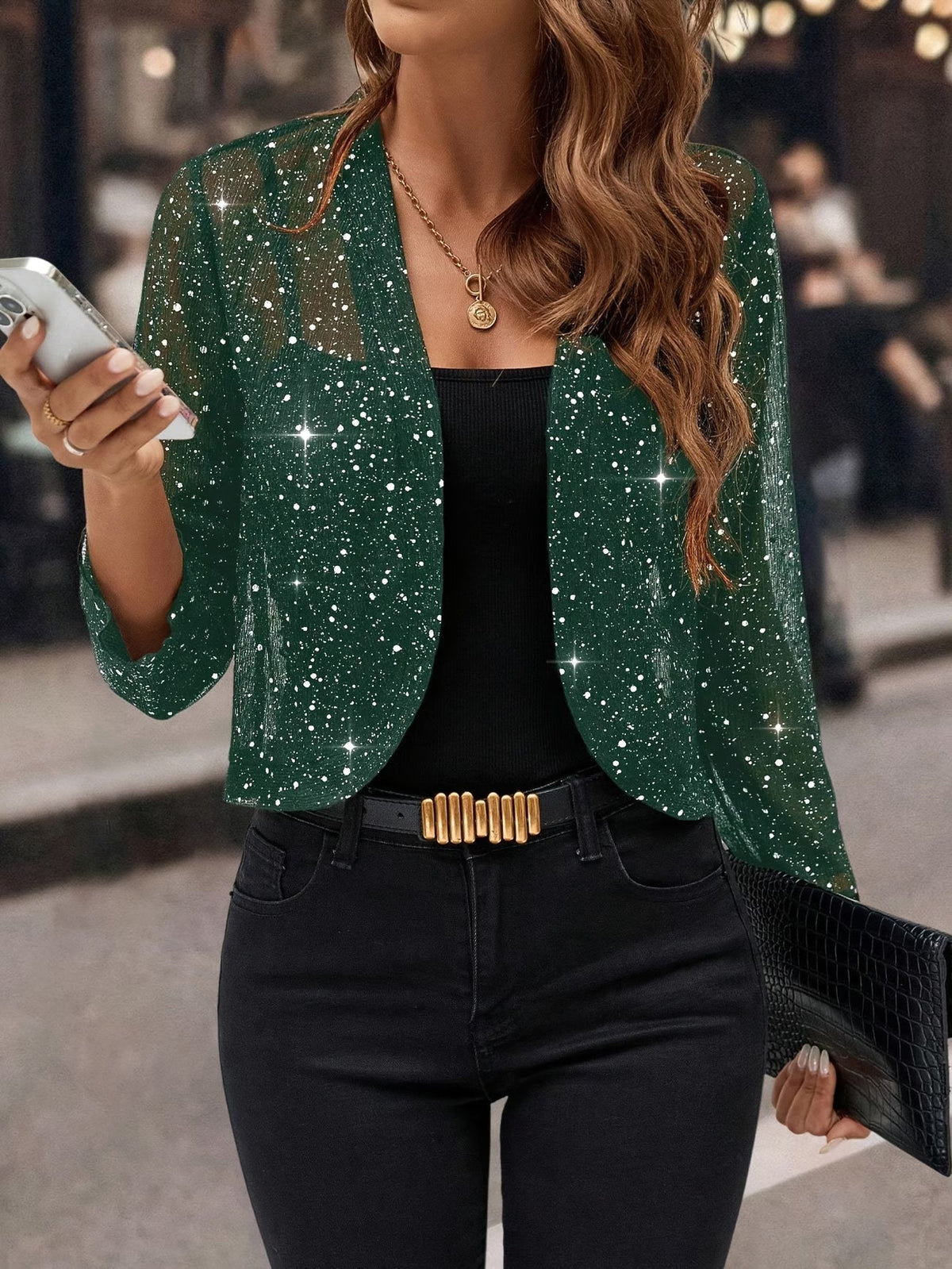 Women's Sequin Cardigan Jacket | Glitter Sparkle Design 2