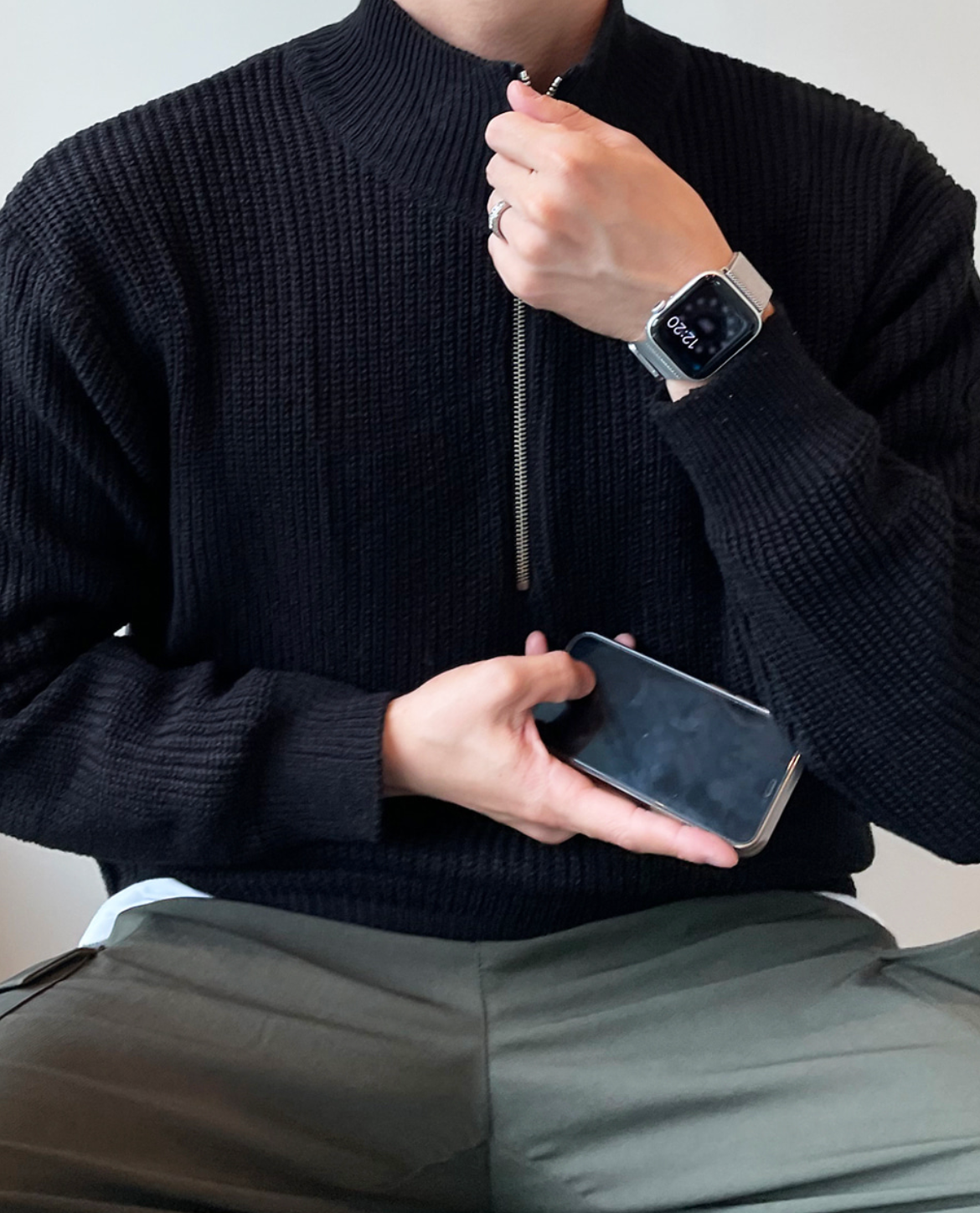 Men's Mock Neck Sweater | Quarter Zip Comfort 8