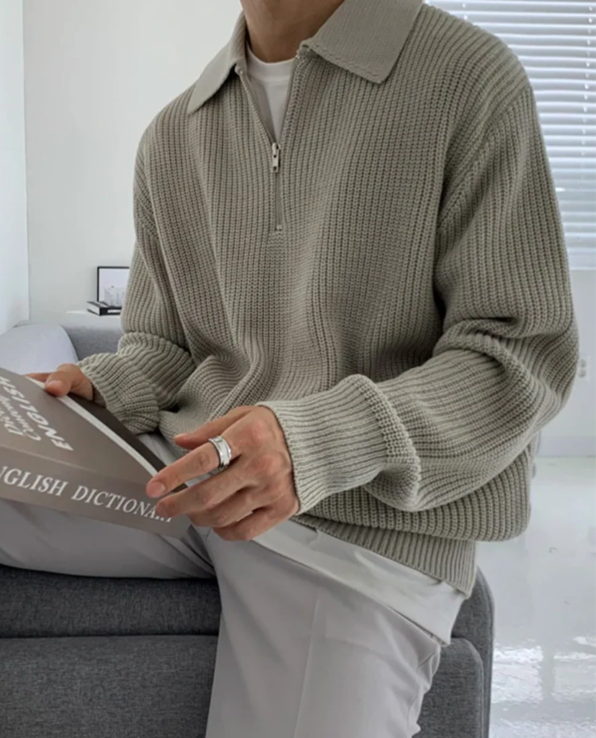 Men's Quarter Zip Polo Sweater | Comfortable Everyday Wear 2