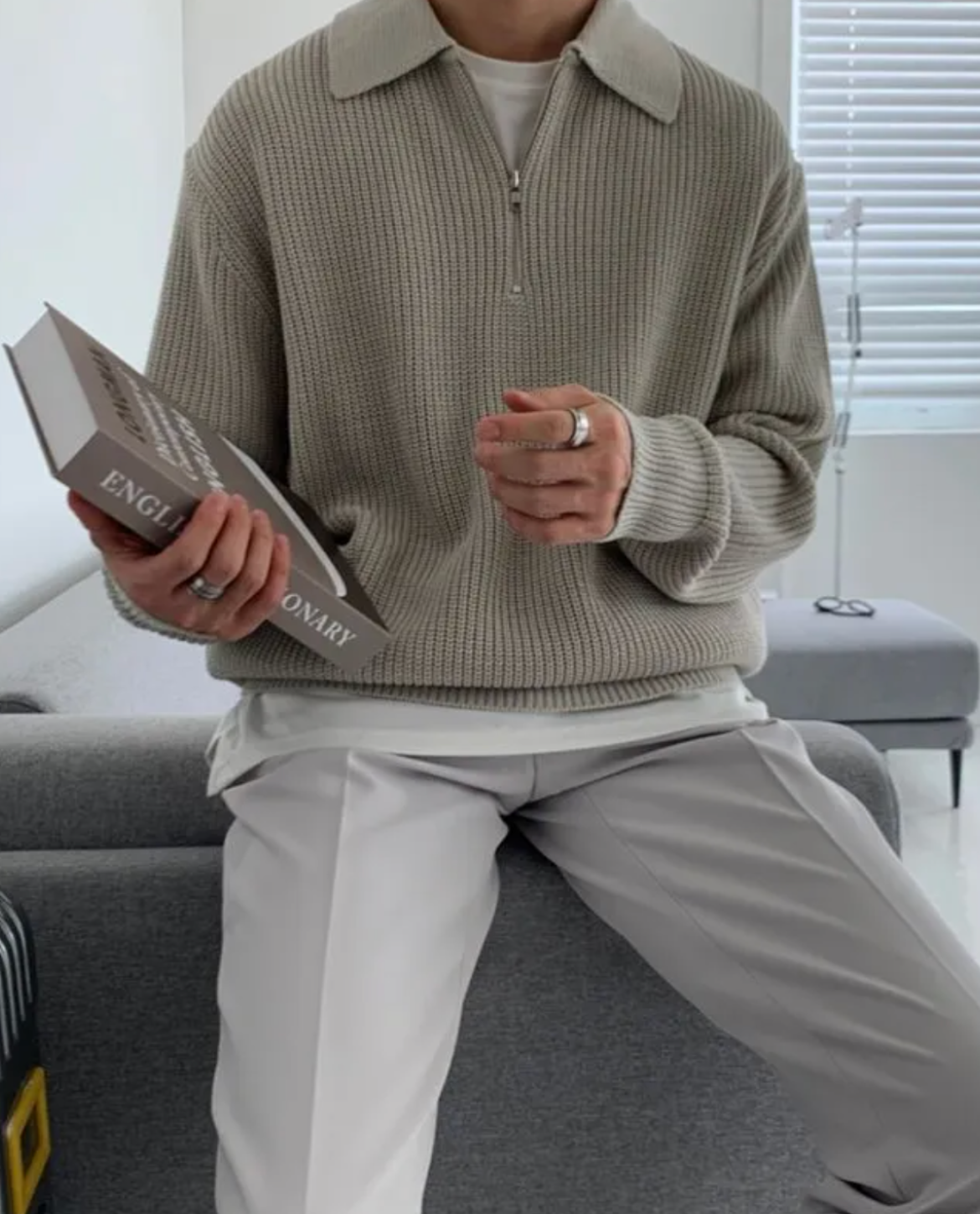 Men's Quarter Zip Polo Sweater | Comfortable Everyday Wear 5